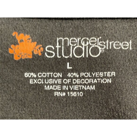 Mercer Street Studio Womens Size Large Black Long Sleeve Shirt Halloween Ghost - Picture 4 of 5